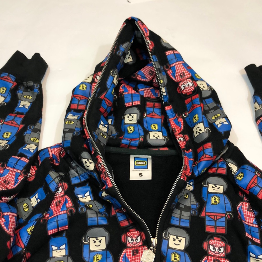 Banc Lego Print Boys Hoodie Sweatshirt Size Large.